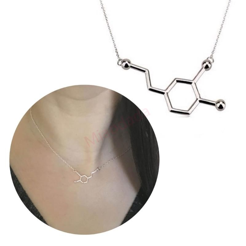 MDD อินเทรนด์สร้อยคอ Dopamine แฟชั่น Neckwear สารเคมีโครงสร้างโมเลกุลคอเครื่องประดับอุปกรณ์เสริมสําห
