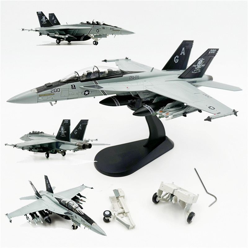 WLTK Alloy 1/72 American F/A-18F Super Bumblebee F18 Fighter Model Pirate Flag Squadron