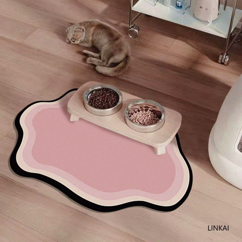 1PC Pet Splash-Proof And Dirt-Resistant Feeding Mat, Cat And Dog Placket Bowl Mat, Pet Dining Mat, A