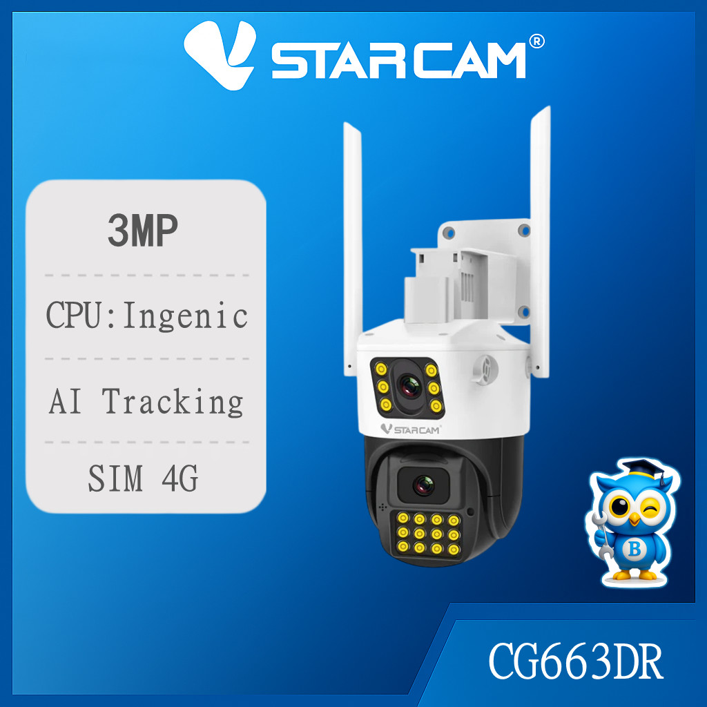 Vstarcam CG663DR กล้อง SIM 4G  IP Camera ปลุกไซเรนติดตามอัตโนมัติไฟแฟลชกล้องวงจรปิด