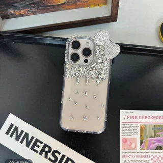 เคสโทรศัพท์สําหรับ OPPO Reno 16 16F 15 Max 15F 14F 14 13 13F 12 12F 11F 11 10 8T 7Z 8Z 6Z 8 7 6 Pro 4G 5G 3Dโบว์Rhinestonesนุ่มกันกระแทกปกหลัง