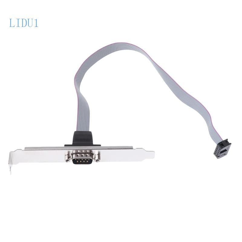 LIDU1 เมนบอร์ด COM พอร์ต Serial 9Pin DB9 RS232 สายริบบิ้นเชื่อมต่อคอมพิวเตอร์ 9P Baffle Line 11in
