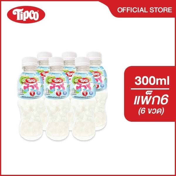 [เเพ็ก6] TIPCO Chewy ทิปโก้ ชิววี่ น้ำมะพร้าวผสมเนื้อวุ้นมะพร้าว ขนาด 300 ml.