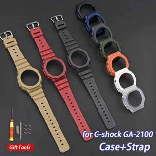 เคส + สายรัดสําหรับ Casio G-SHOCK GA-2100 GA-2110 ยางโปร่งใส…