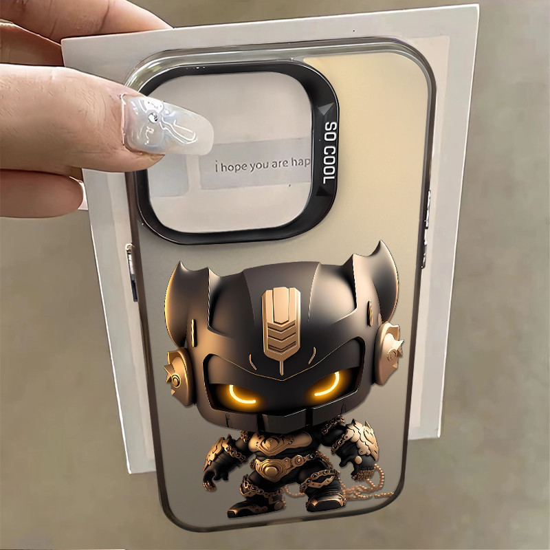 รุ่น Q Mecha ตัวการ์ตูน Big Hole เหมาะสําหรับ iPhone 17PROMAX ป้องกัน 16 15 14 13 12 11 17 PRO MAX 1