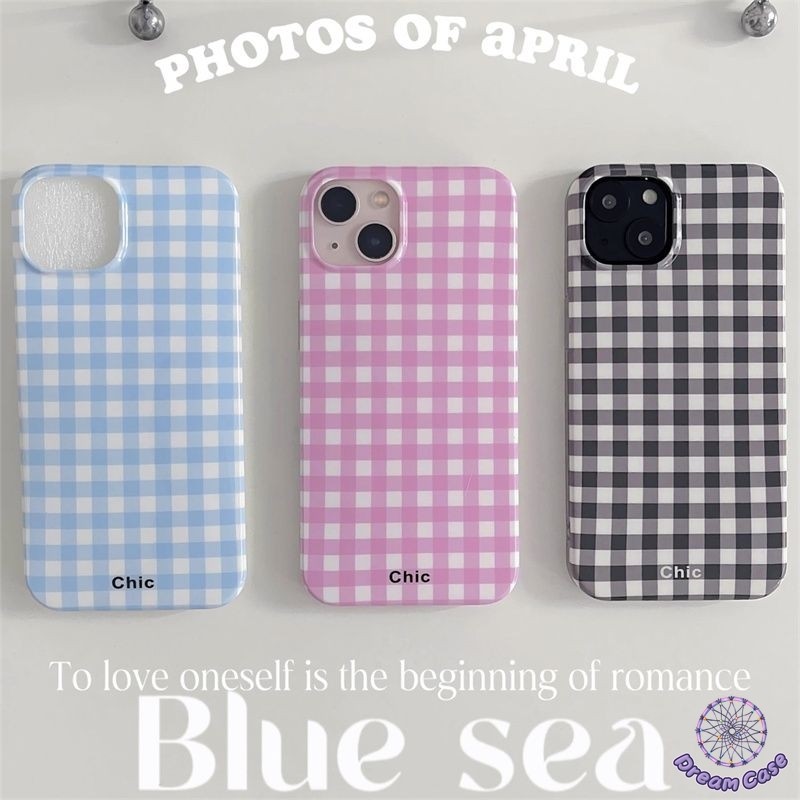เคสไอโฟน13 ง่าย ๆ การ์ตูนคลาสสิกตารางสีขาว สำหรับ IPhone 13 14 16 Pro Max 7Plus 15 11 12 Pro Max 12 11 Pro 14 16 15 Plus