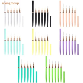[risingmeup] 5 ชิ้น/เซ็ต Nail Art Liner Brush สําหรับการออกแบบภาพวาด Striping,เจล Liner Nail Art Brushes สําหรับเล็บ 7/9/11/15/20 มม.ใหม่