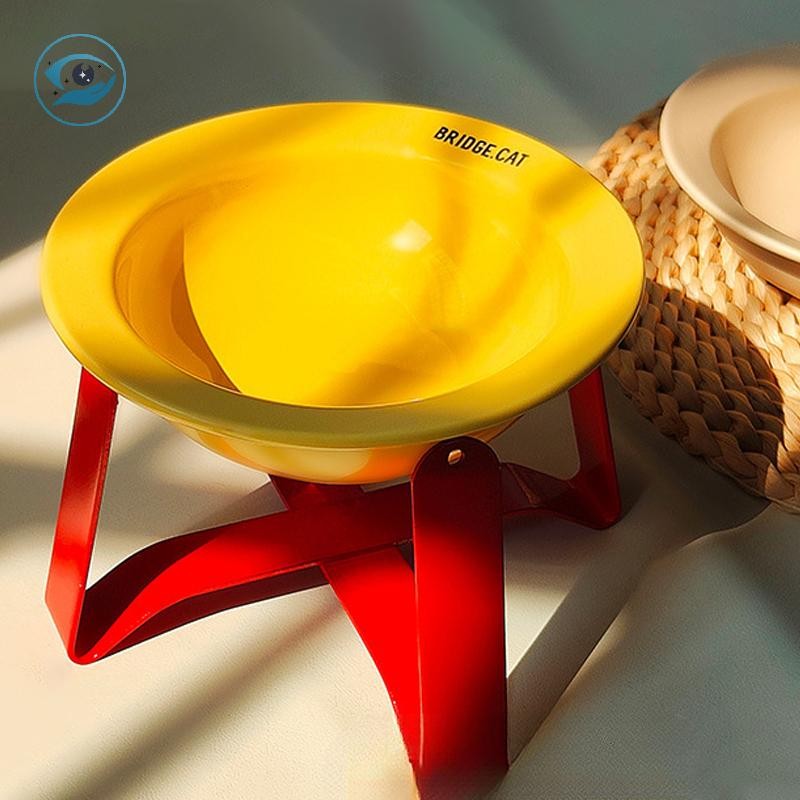 [Smw] ป้องกันคอเท้าสูง Mcdonalds สีชามอาหารแมวชามน้ําดื่มชามแมวเซรามิกเหมาะสําหรับลูกแมวน่ารัก [TH]