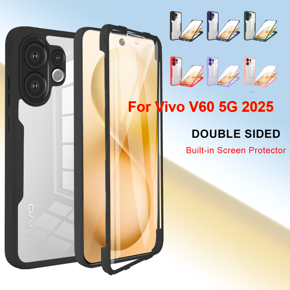 สําหรับ Vivo V60 5G 2025 vivo V60 V 60 2025 V23 Y76 Y76S 4G 5G เคสโทรศัพท์ 360° อะคริลิคสองด้านป้องกันเต็มรูปแบบพร้อมการป้องกันเลนส์กล้องฝาครอบกันกระแทก
