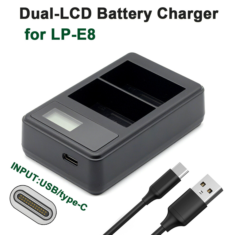 LP LP-E8 battery charger support original battery and compatible with Canon Rebel T2i T3i T4i