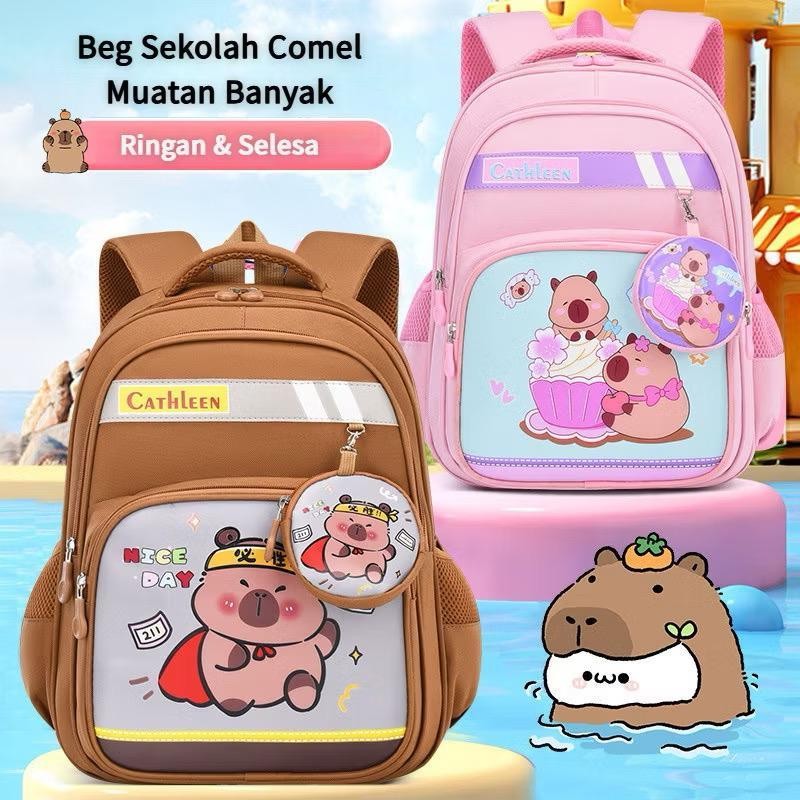 CAPYBARA 39CMCP11 Capybara Beg Japan Fashion Beg Sekolah Capybara Beg Belakang กระเป๋าเป้สะพายหลัง B