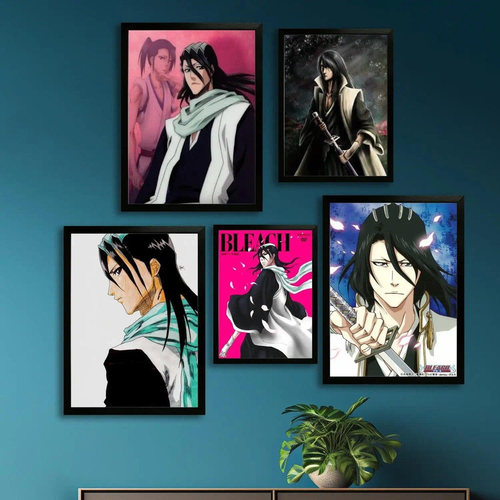 Byakuya Kuchiki การ์ตูนผ้าใบศิลปะโปสเตอร์ตกแต่งผนังที่ทันสมัยสําหรับห้องนอนครอบครัวศิลปะพิมพ์ภาพวาดต