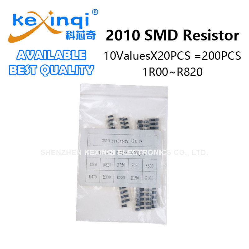 (200 ชิ้น) 2010 ตัวต้านทาน SMD ชุดสารพัน 10 ค่าX20PCS 1R00~R820 Ohm 1% R100 R620 R470 R330 R220 Ohm