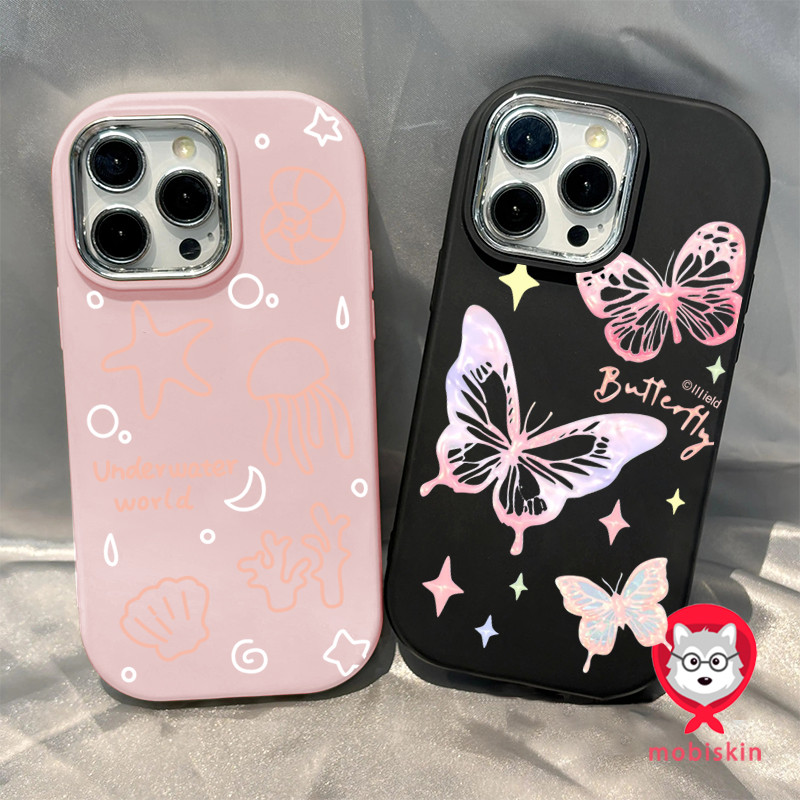 ความรู้สึกขั้นสูง จัดส่งจากประเทศไทย สัตว์ในทะเลสีชมพูสำหรับ iPhone เคสไอโฟน 13 12 11 PRO MAX 16 15 14 X XS MAX XR 7/8P