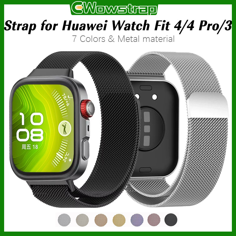 สายรัดโลหะสแตนเลส for Smartwatch Huawei Watch Fit 4 / 4 Pro / 3 Milanese Loop อุปกรณ์เสริมสายพานลมหายใจ for Huawei Fit 4