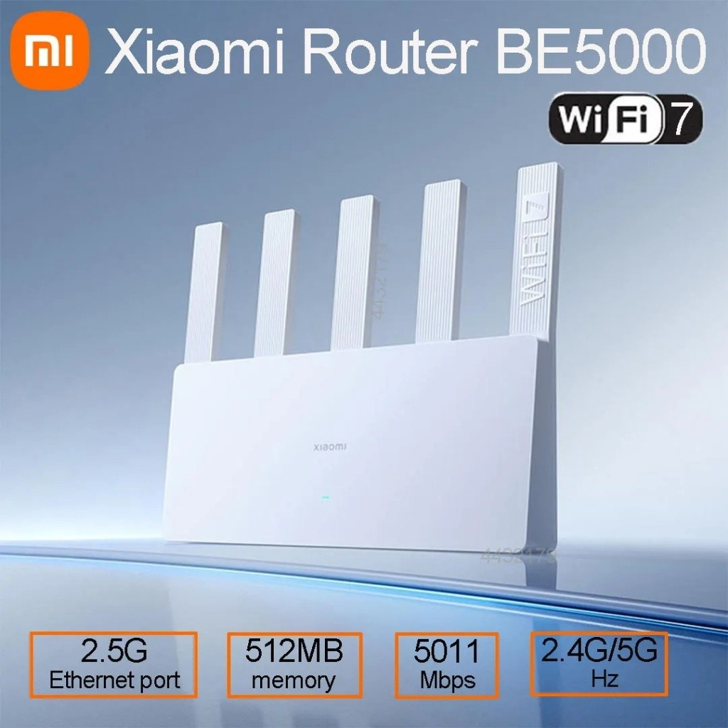 Xiao Router BE5000 WiFi 7 5011Mbps 2.5G พอร์ตเครือข่าย 512MB หน่วยความจํา 2.4/5GHz Dual Broadband Ac