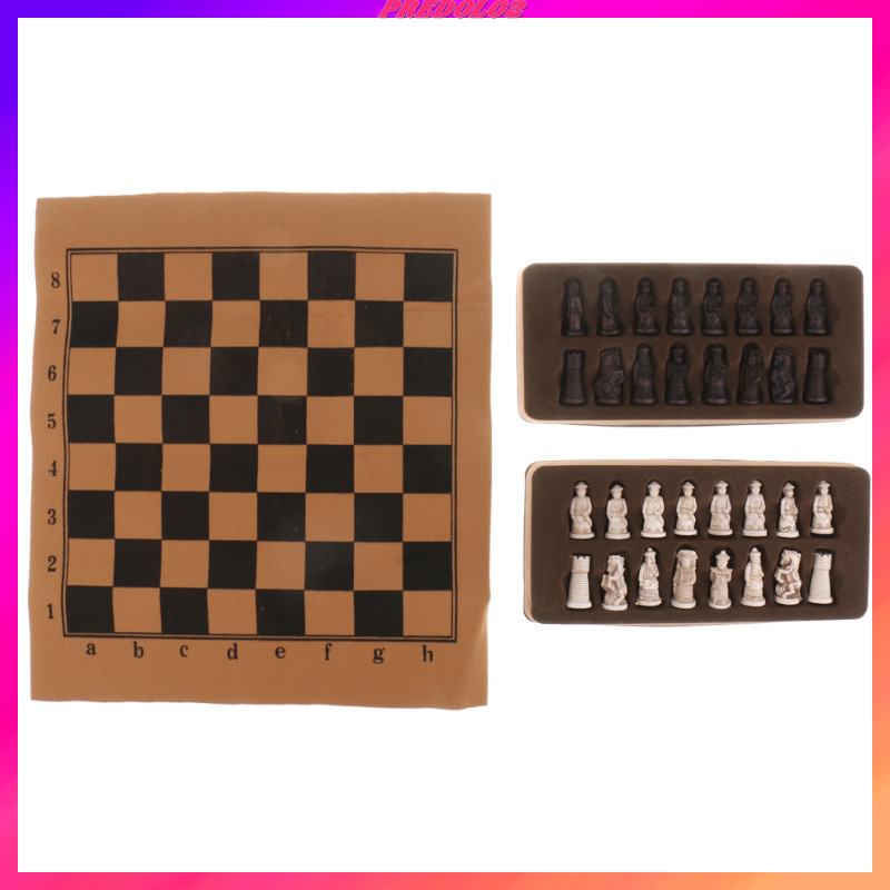 [Predolo2] Figurines Chess Pieces Resin Chess Set for Board Entertainment