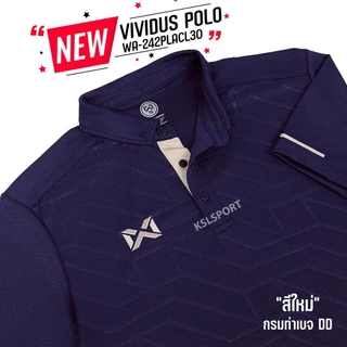Warrix เสื้อโปโลวาริกซ์ วอริกซ์ Vividus แขนสั้น คอปก ใส่สบายไม่ต้องรีด WA-242PLACL30 ดำ/กรมท่า/ฟ้า