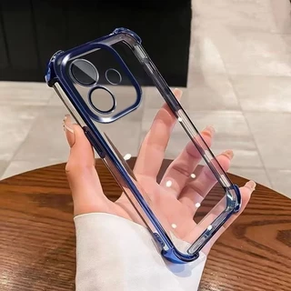 01เคสใส กันกระแทก สำหรับ สำหรับOppo A6X A6 Pro A5X A5Pro A5i A3 A3X A60 A18 A38 A9 2020/A5 2020 ขอบสี Case TPU กันเลนส์กล้อง