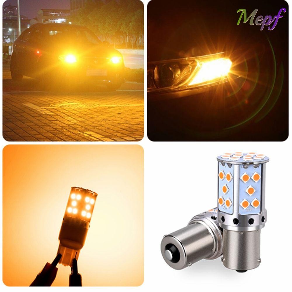 MEPF หลอดไฟไฟเลี้ยว 3030 1156 BAU15S PY21W BA15S P21W Canbus ฟรี