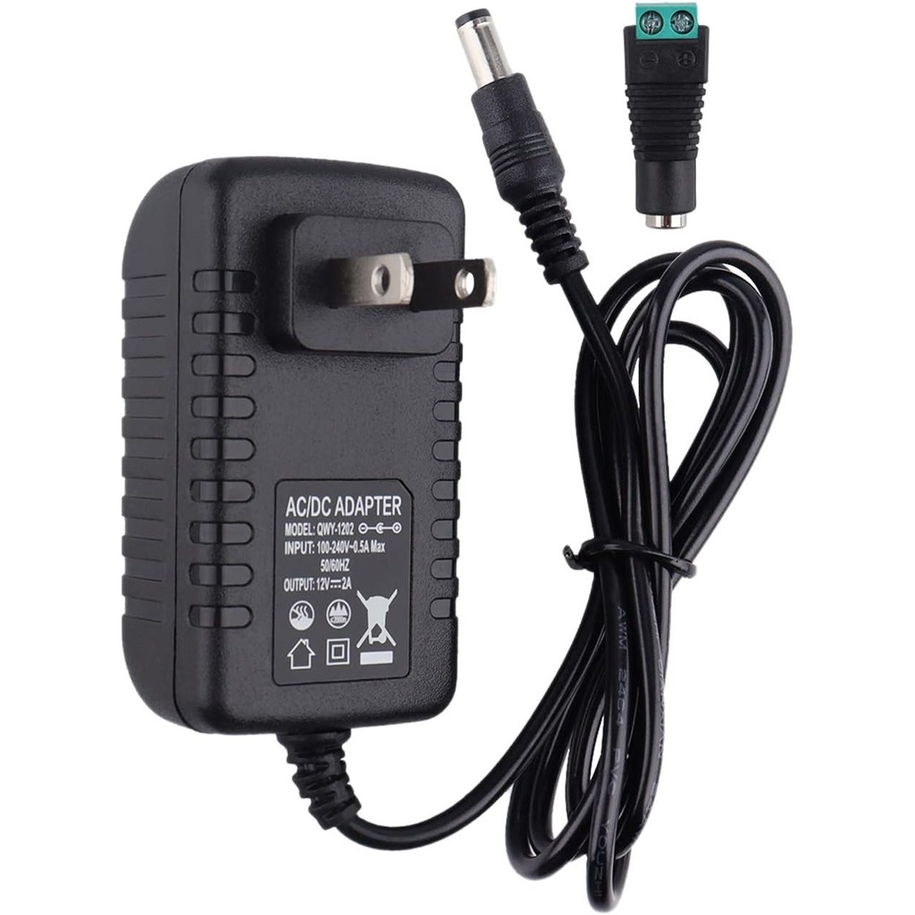 12V 2A Power Supply Adapter, SNKIZN 120VAC to 12VDC Transformer 5.5x2.1 มม.DC Output Jack, 12 โวลต์ 