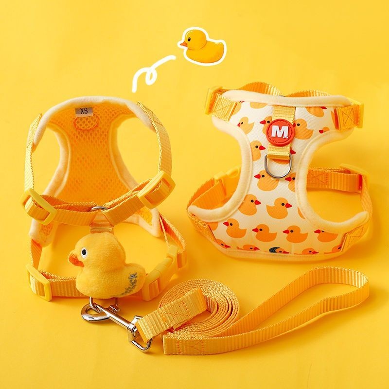 Leash Cat High-value Anti-breakaway Outing Dedicated Little Yellow Duck Leash Vest Adjustable Cat Wa