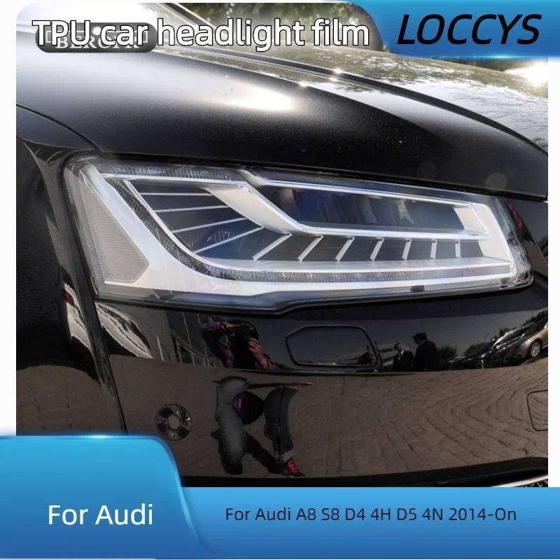 สําหรับ Audi A8 S8 D4 4H D5 4N 2014-On ไฟหน้ารถ Tint สีดําป้องกันฟิล์มโปร่งใส TPU สติกเกอร์อุปกรณ์เส
