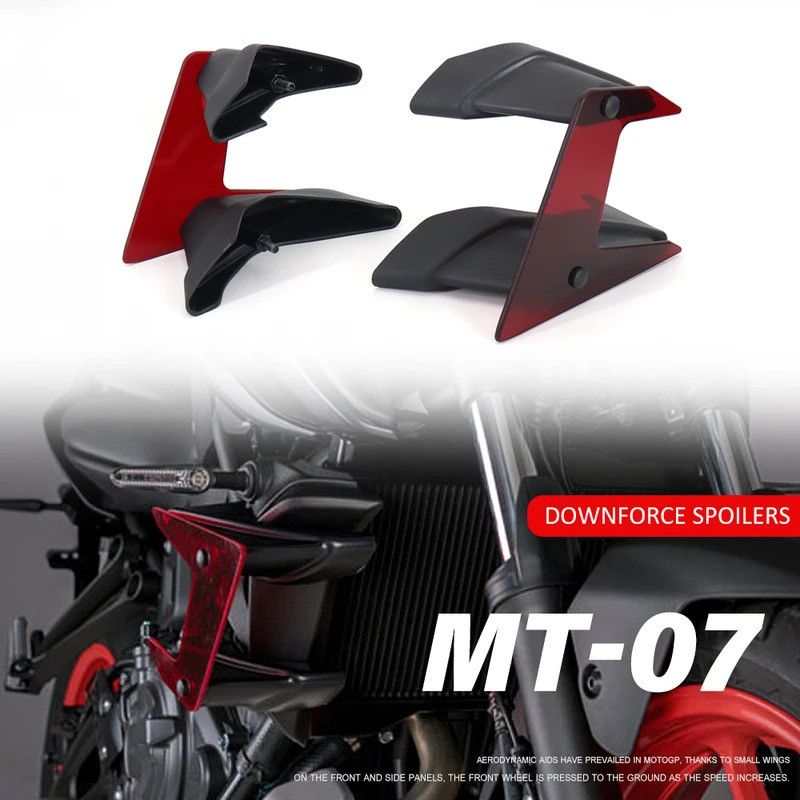 ใหม่อุปกรณ์เสริมรถจักรยานยนต์สําหรับ Yamaha MT 07 MT-07 ด้านข้าง Downforce Naked สปอยเลอร์ Winglet F