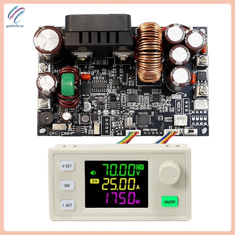XY7025 CNC DC Buck แหล่งจ่ายไฟควบคุมแบบปรับได้แรงดันคงที่และหน้าจอสีกระแสไฟคงที่ 70V/25A/1750W