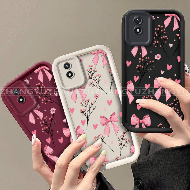 เหมาะสําหรับ VIVO Y02 YO2T Y02S 4G เคสโทรศัพท์ใหม่สาขาโบว์ lprotective พร้อมความงามปกอ่อน JT05