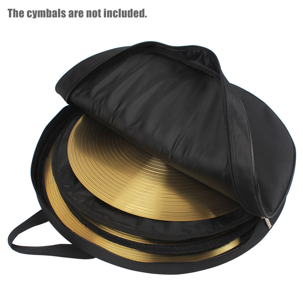 Hengyus Yinhing Cymbal Bag กลองบ่วงสีดําพร้อมช่องใส่ด้านในแบบถอดได้และสายสะพายไหล่สําหรับ Cymbals Dr