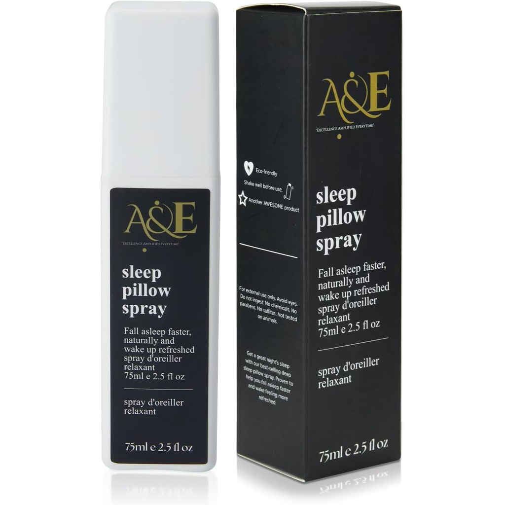 A&E Lavender Pillow Spray Sleep 75ml – Pillow Spray for Deep Relaxation – Natural Sleep Spray with C