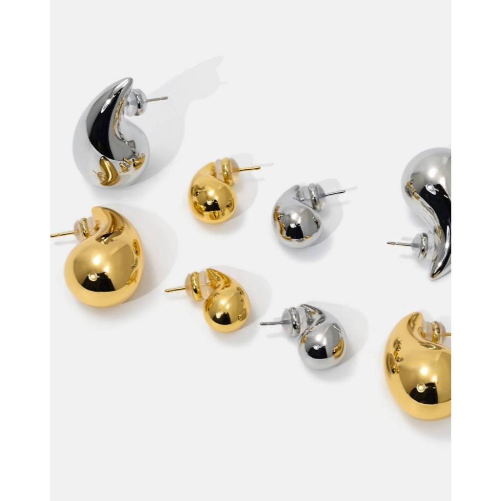 ✨LULU✨  Vapor Stainless Steel (ML-001) ต่างหู ก้านเงิน(S925)