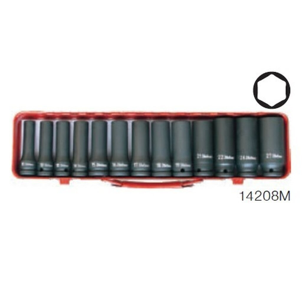 KOKEN 14208M ชุดบล็อกลม 1/2 นิ้ว (4 หุน) 13ตัวชุด โคเค่น