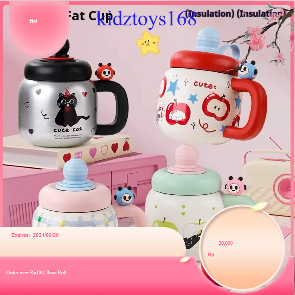 KDZ168 Tumbler Bubbly Ring 800ml Stainless SUS 316 / Flower Ribbon Star Motif ขวดดื่ม / Viral Tumble