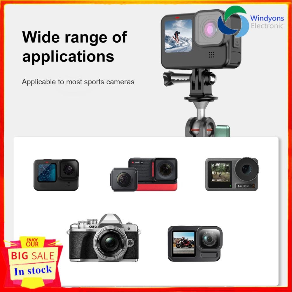 Windyons Windyons Puluz PU273B SUCTION CUP PHONE Mount Aluminum Alloy พร้อมสกรู 1/4in คู่ 360 ° Ball