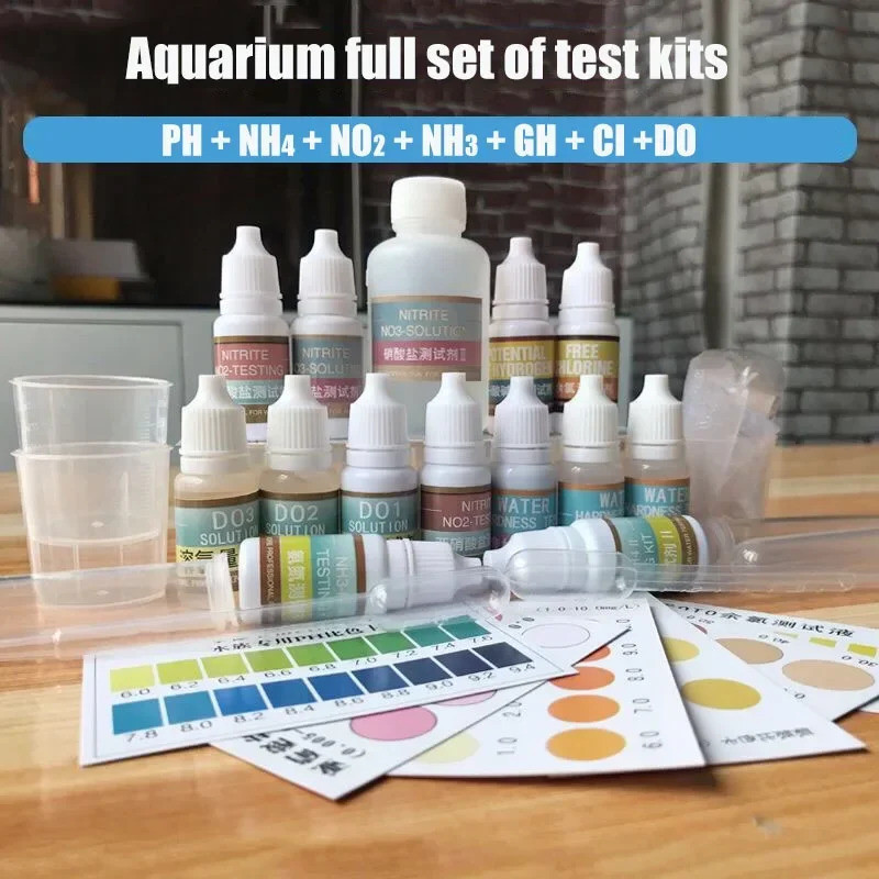 Ph Nh4 No2 No3 Gh Ci H2s Do Checker Test Agent Aquaculture Fish Tank Aquarium Water Test ชุดเครื่องม