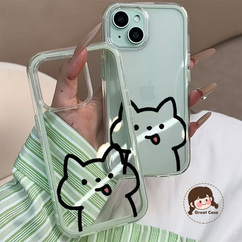 การ์ตูน Simple Line Cat Casing สําหรับ Honor Magic 7 Lite 6 Lite 5 Lite 4 Lite 5G 4G สีทึบขอบปกหลังน