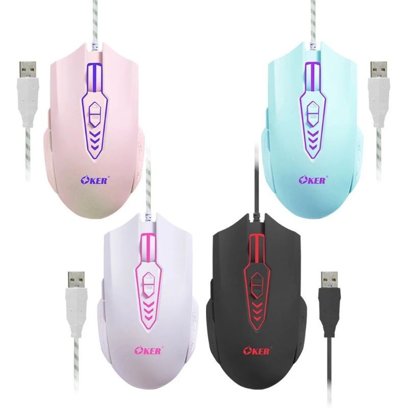 NEW OKER MOUSE 7D WIRED LED GAMING เมาส์เกมมิ่ง 7ปุ่ม 6400DPI OKER X28