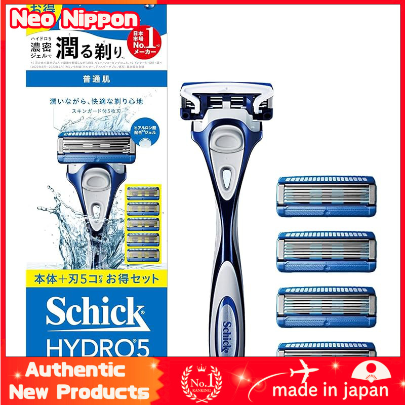 Schick Hydro 5 Blade Combo Pack (Holder with Blades + 4 Replacement Blades) Men's Razor