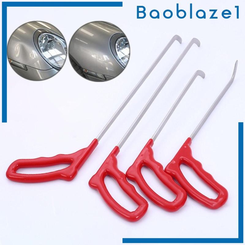 [Baoblaze1] 4x Car Dent Repair Hook Rods Paintless Dent Removal Kit ติดตั้งง่าย Dent