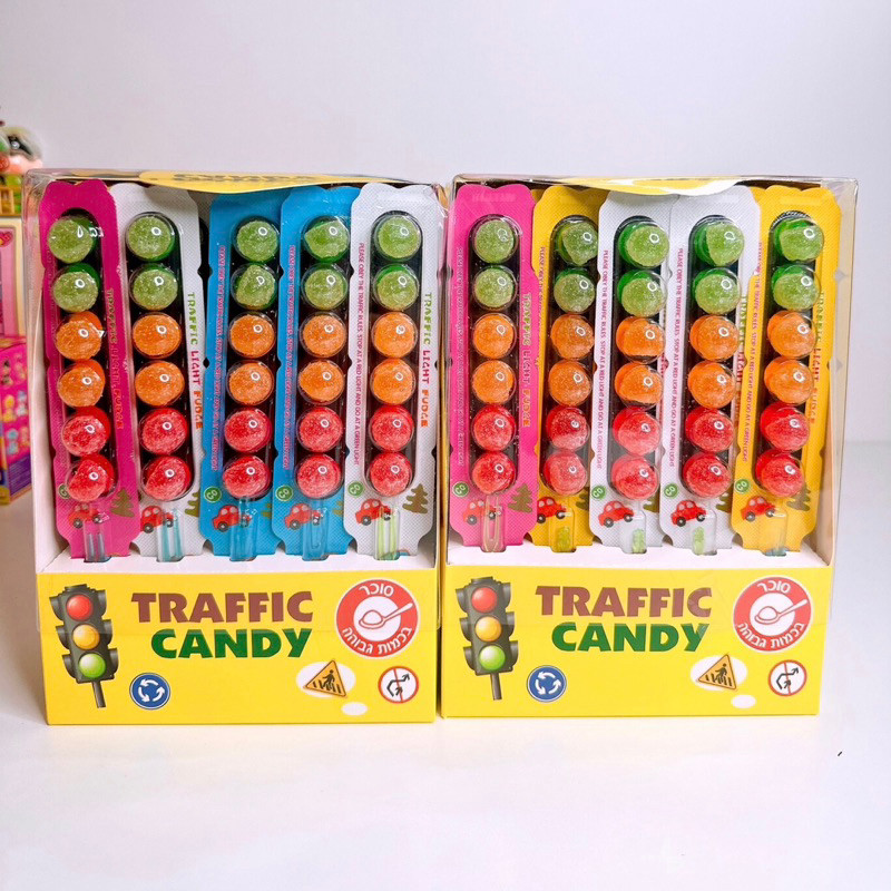 เยลลี่ไฟจราจร เคลือบน้ำตาล มี อย.ไทย <1 กล่อง มี 30 ชิ้น>