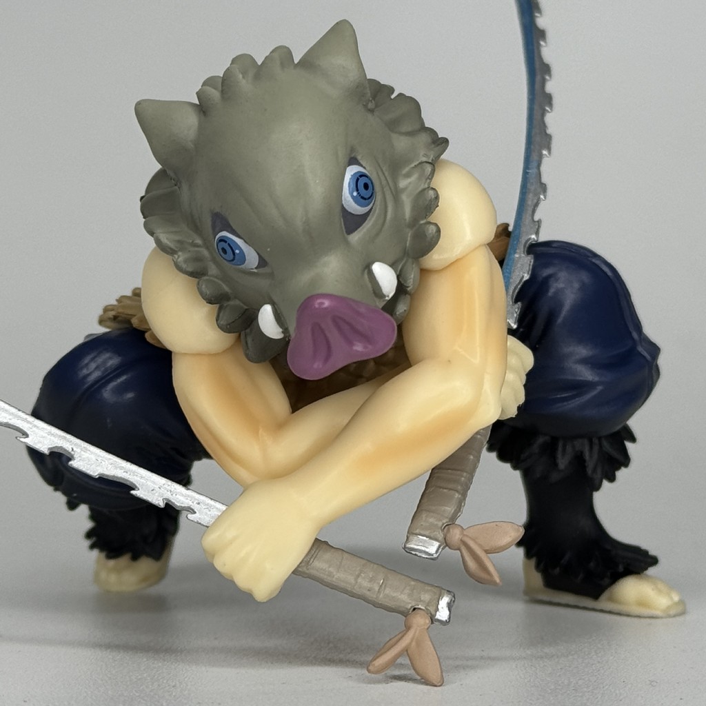 [DW] Demon Slayer Chibi Figure- Inosuke with Boar Head, Nezuko&Tanjiro Figure Collection for Desktop