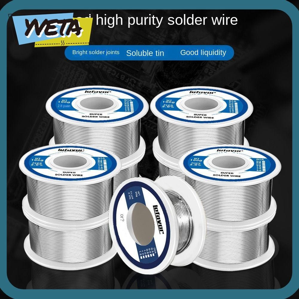 YVETA ลวดเชื่อมอุณหภูมิต่ํา, 20g 50g 100g 0.8 1.0mm Low-melting Corel Solder, Universal FLUX 2.0% ไม
