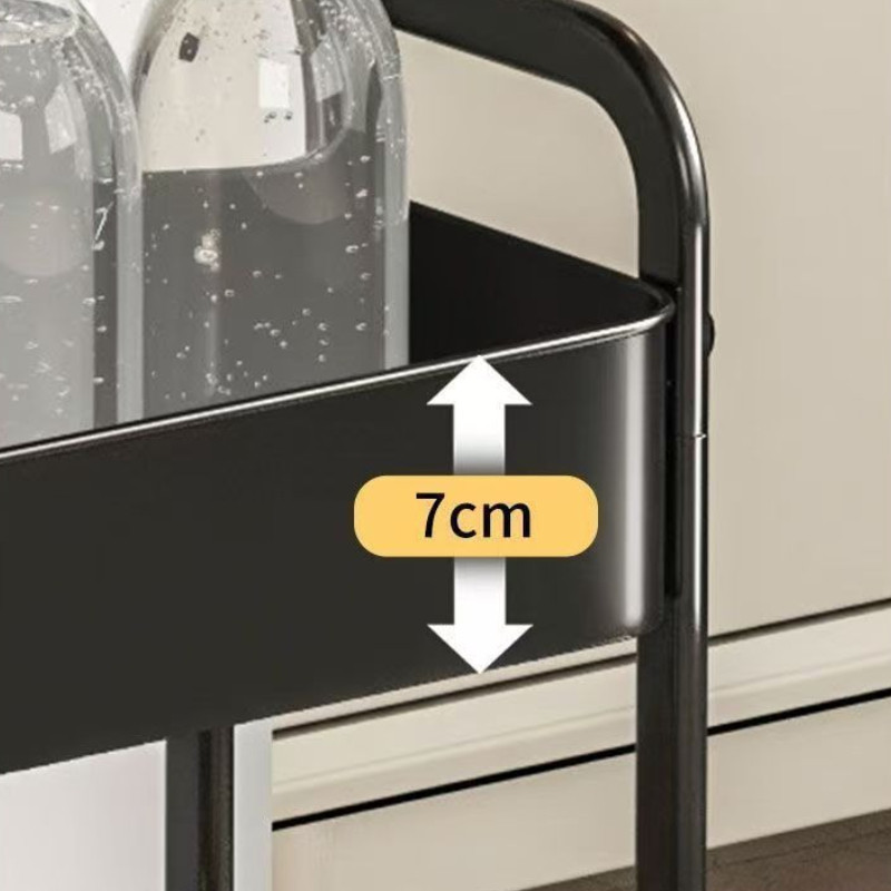 ชั้นวางของเคลื่อนที่ 2 ชั้น ขนาด 44×30×77 ซม. ล้อสากล 360° เหล็กกล้าคาร์บอน ทนทาน เหมาะสำหรับสถานการณ์ต่างๆ - รูปที่ 5