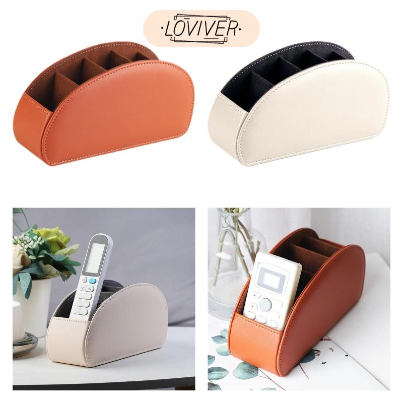 LOVIVER ที่วางรีโมทคอนโทรล TV Remote Holder หนัง PU Compact Remote Organizer Caddies สําหรับ Office แปรงสีฟัน Media Controllers