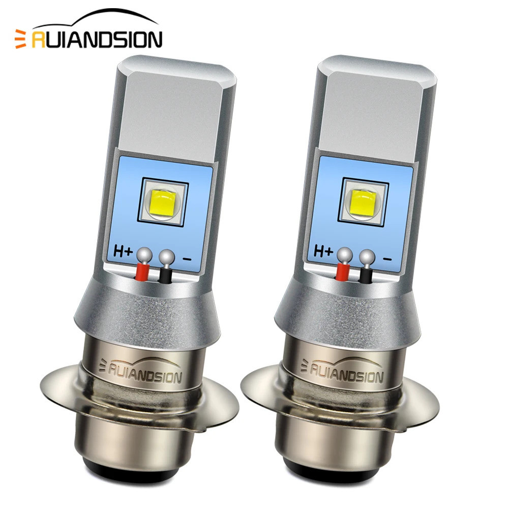 RUIANDSION คู่ H6M P15D-25-1 Moped ไฟหน้า BA20d H6 ไฟหน้ารถจักรยานยนต์ LED 1720Lm สูง Low Beam 20W X
