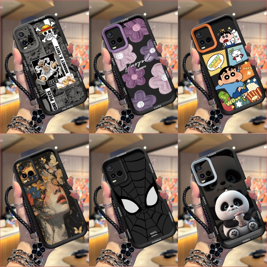เคส VIVO Y21 Y21S Y21T Y33S Y33T T1X สีดําภาพแนวโน้มซิลิโคนอ่อนนุ่มเคสป้องกันโทรศัพท์ TYHS