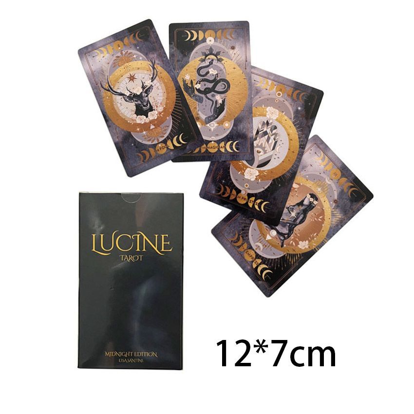 12x7ซม. Lucien Tarot เกมกระดานภาษาอังกฤษ Lucien Tarot เกมไพ่เที่ยงคืน