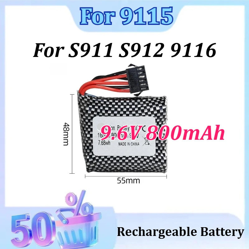 9.6V 800mAh 20C สําหรับ 9115 S911 S912 9116 RC รถ RC สําหรับรถบรรทุกมอนสเตอร์ EL6P SM-6P EL-2P อะไหล